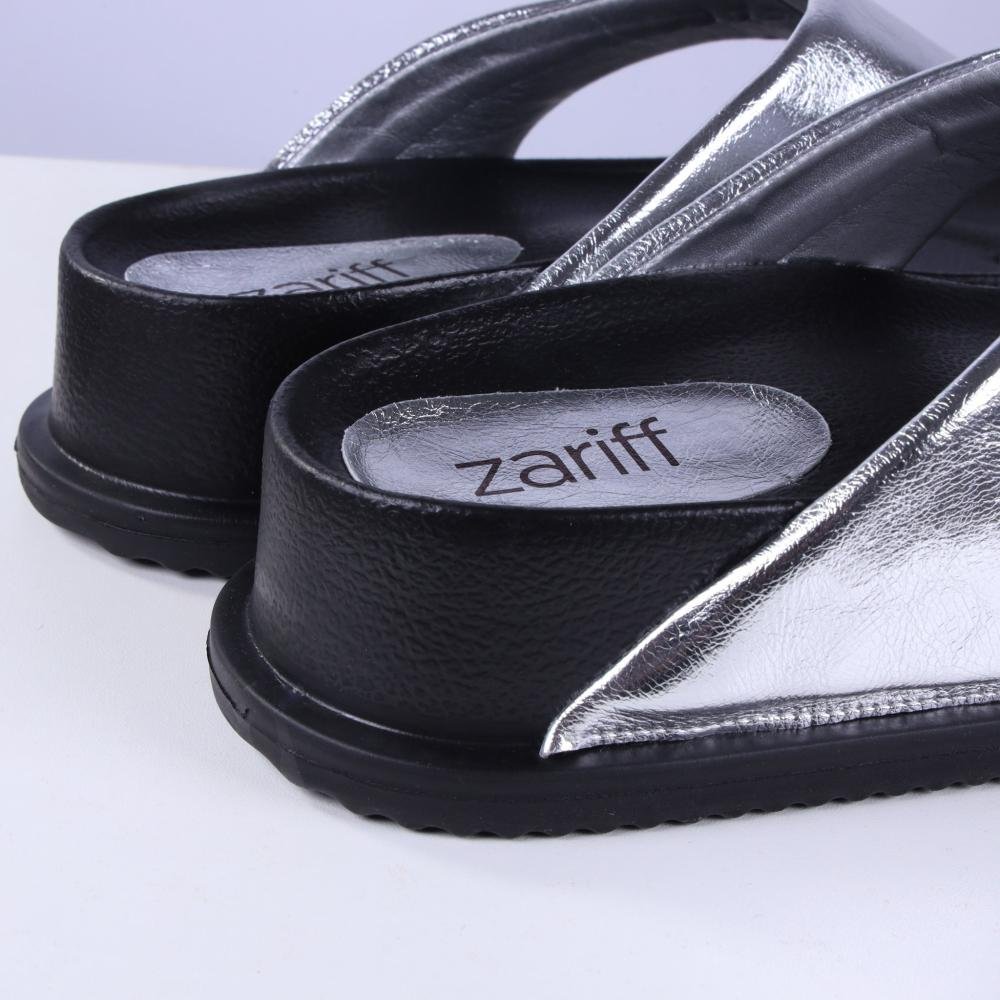 Sandália Papete Feminina Zariff 1550030252 Prata Prata 4