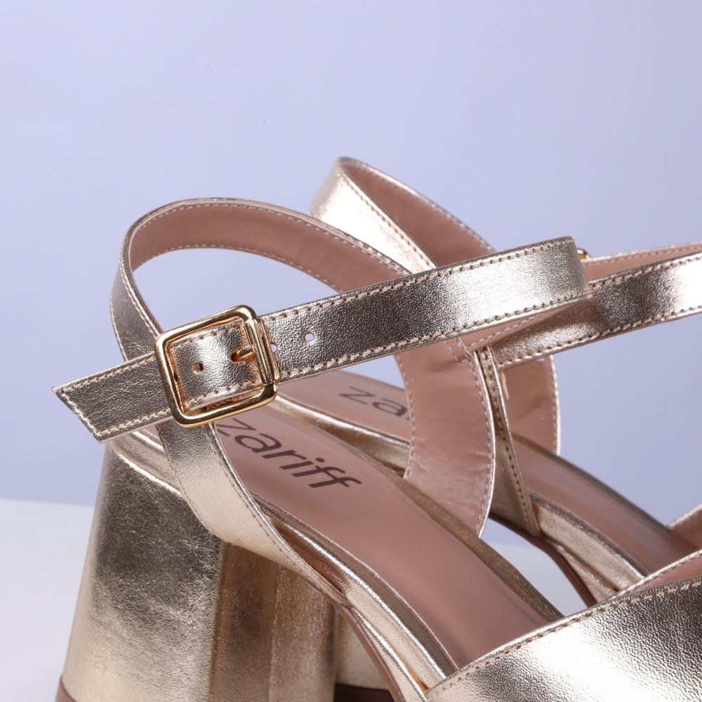 Sandália Feminina Zariff Ouro Light Dourado 4
