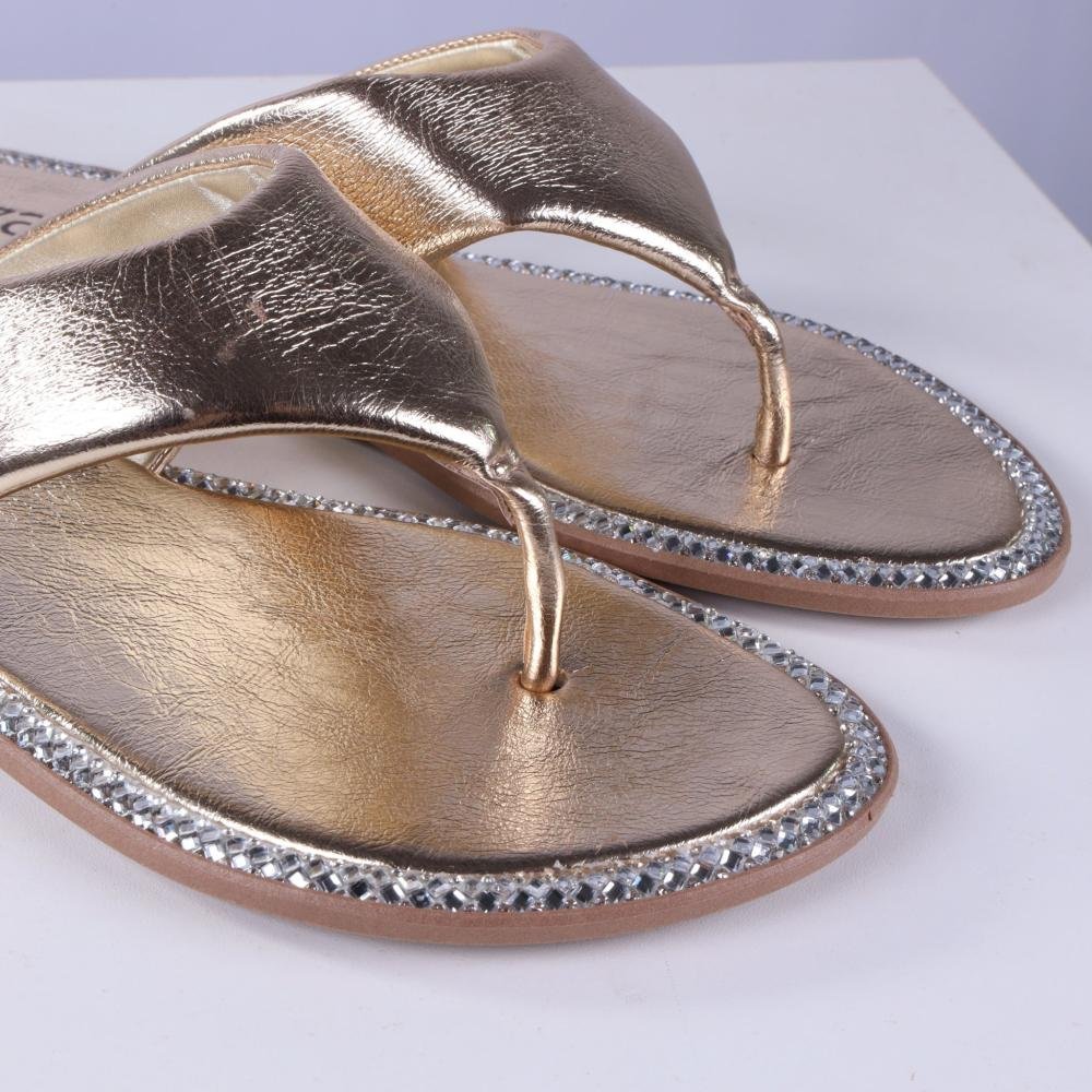 Chinelo Rasteiro Feminino Zariff 1618018252 Ouro Light Dourado 3