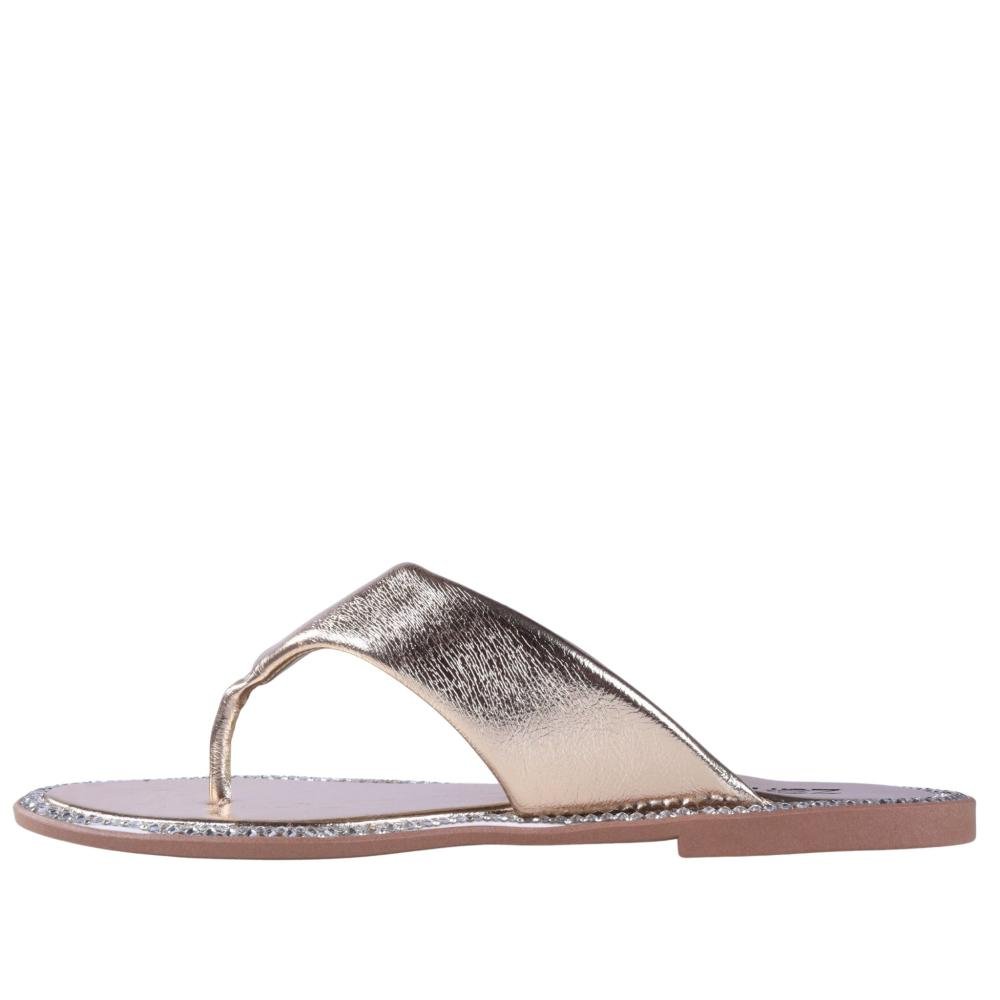 Chinelo Rasteiro Feminino Zariff 1618018252 Ouro Light Dourado 5