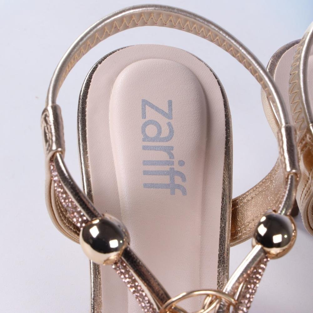 Sandália Feminina Zariff 6080-354 Dourado Dourado 4