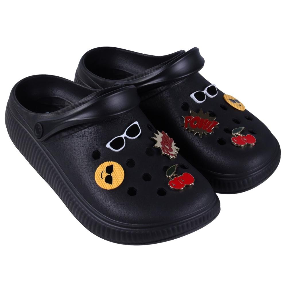 Babuche Feminina Moleca 5832.101 Preto Preto 2