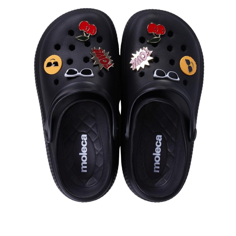 Babuche Feminina Moleca 5832.101 Preto Preto 7