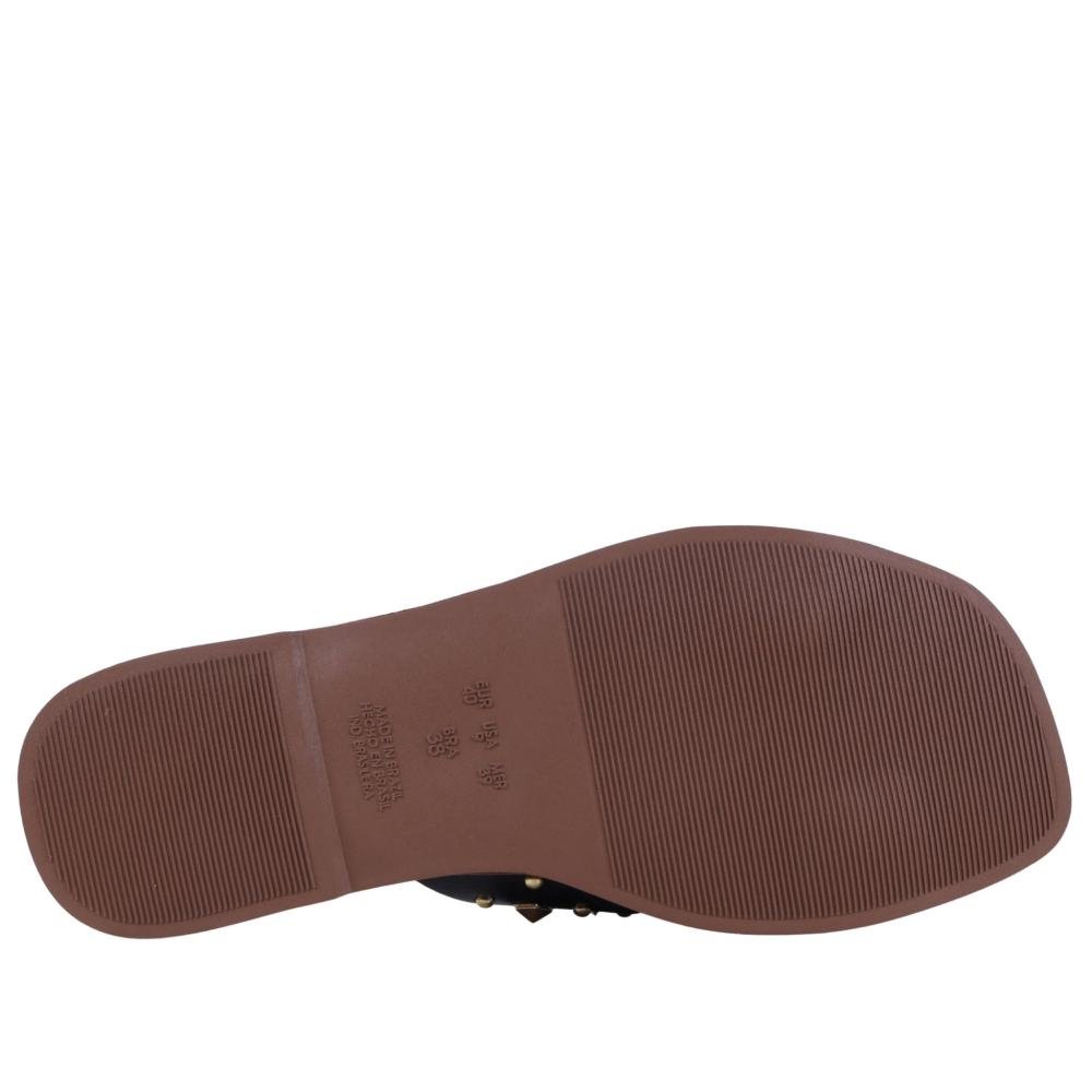 Sandália Rasteira Feminina Zariff L252045 Preto Preto 7