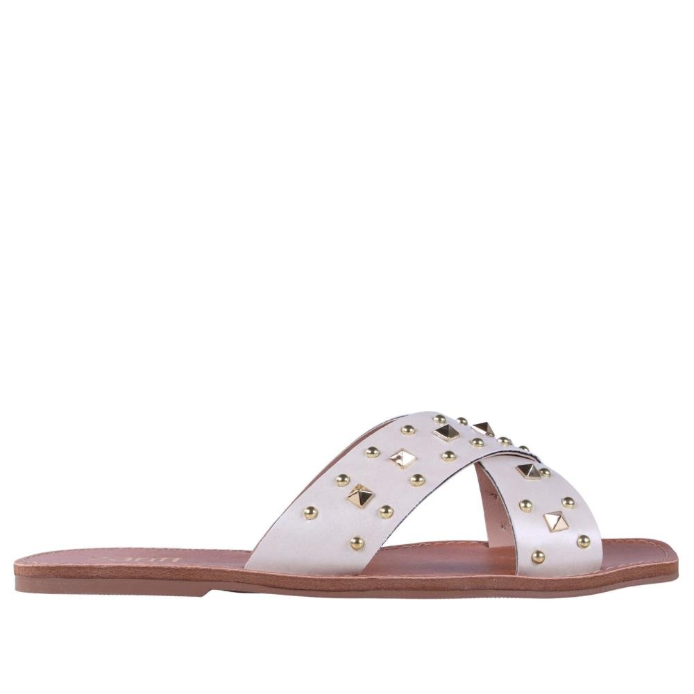 Sandália Rasteira Feminina Zariff L252045 Off White