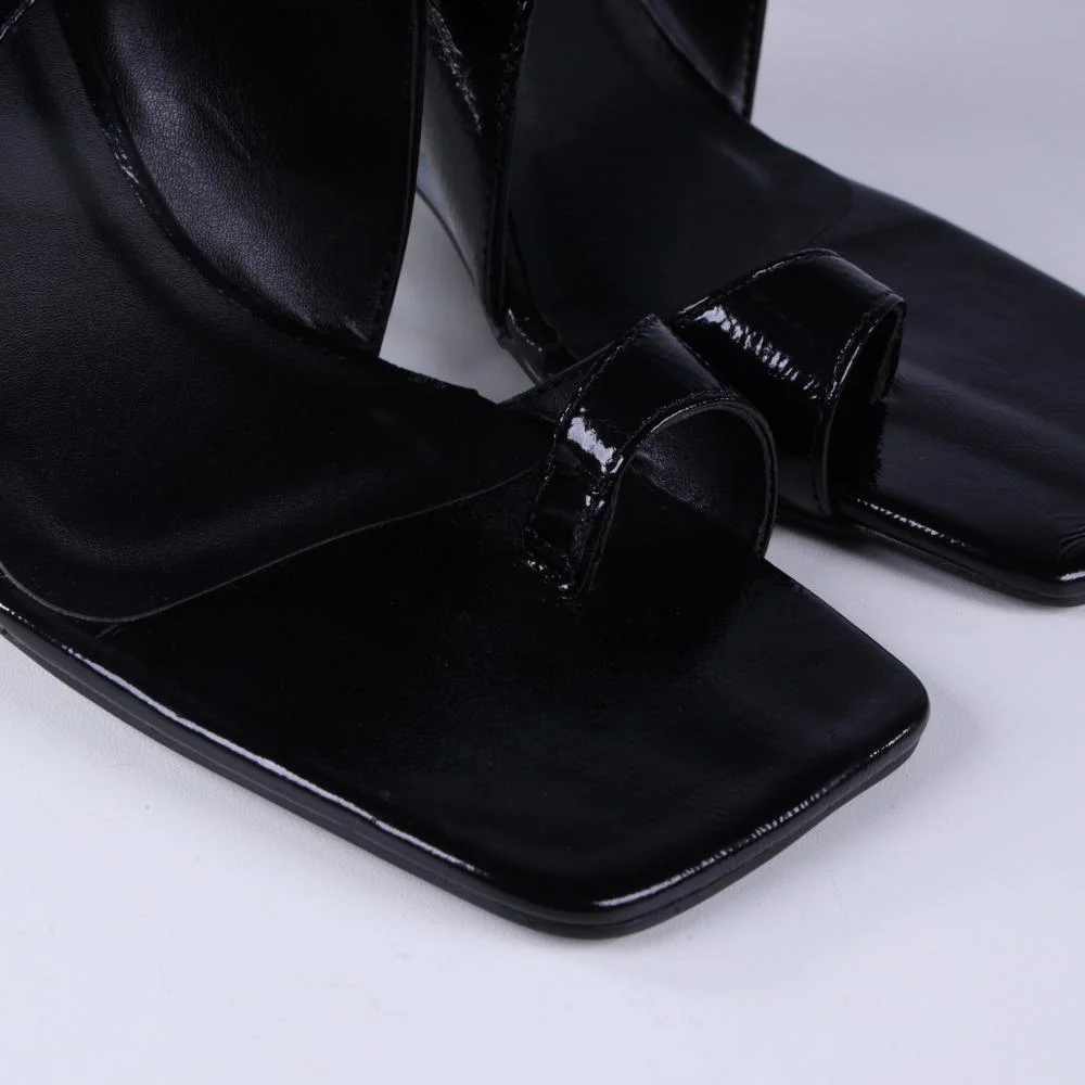 Tamanco Feminino Zariff com Salto Transparente 2109-6818 Preto Preto 3