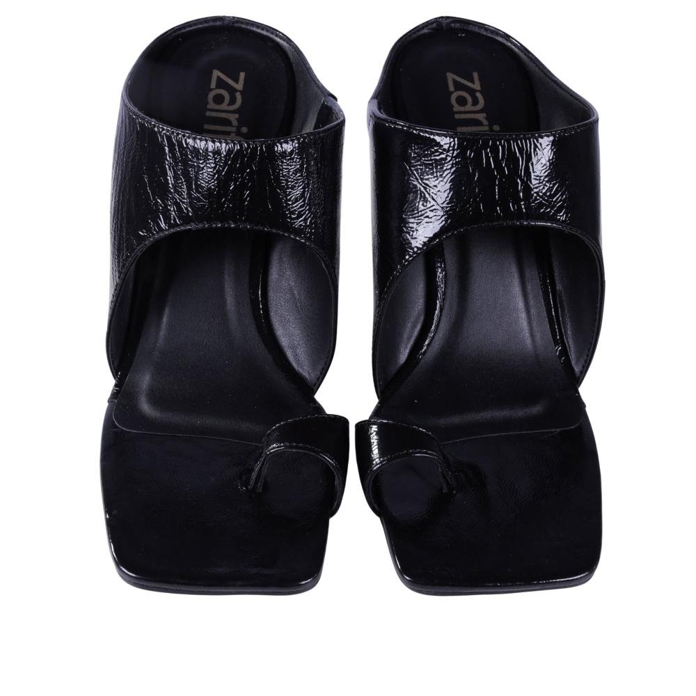 Tamanco Feminino Zariff com Salto Transparente 2109-6818 Preto Preto 5