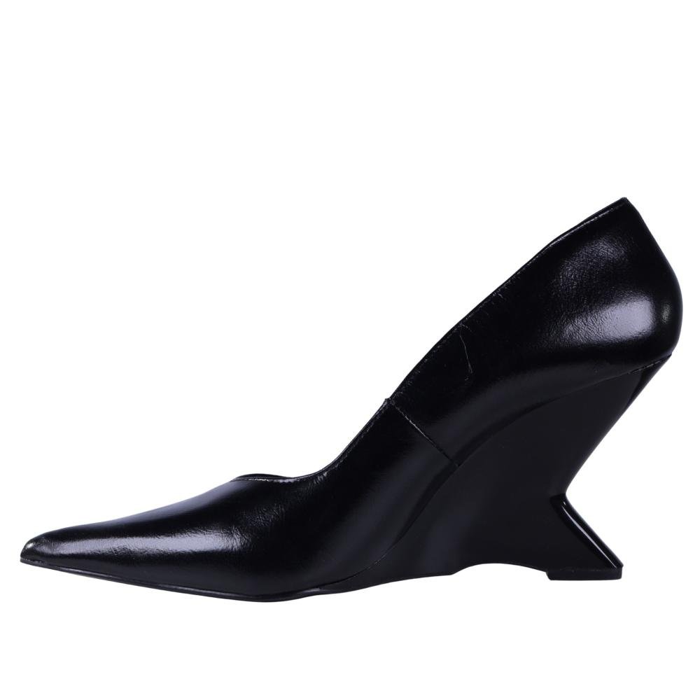 Sapato Feminino Zariff Salto Anabela 2105-6718 Preto Preto 6