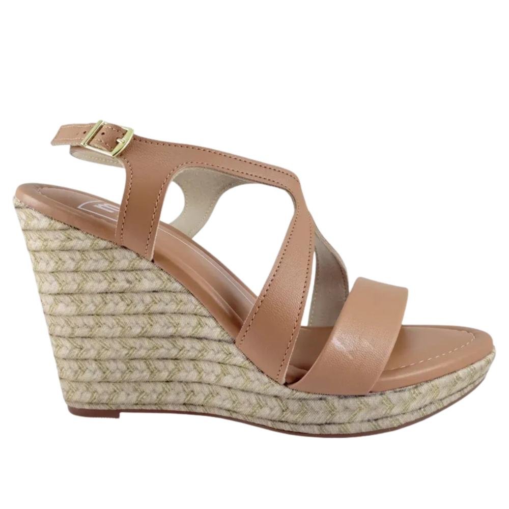 Sandália Anabela Feminina Moleca 5411,1603 Camel