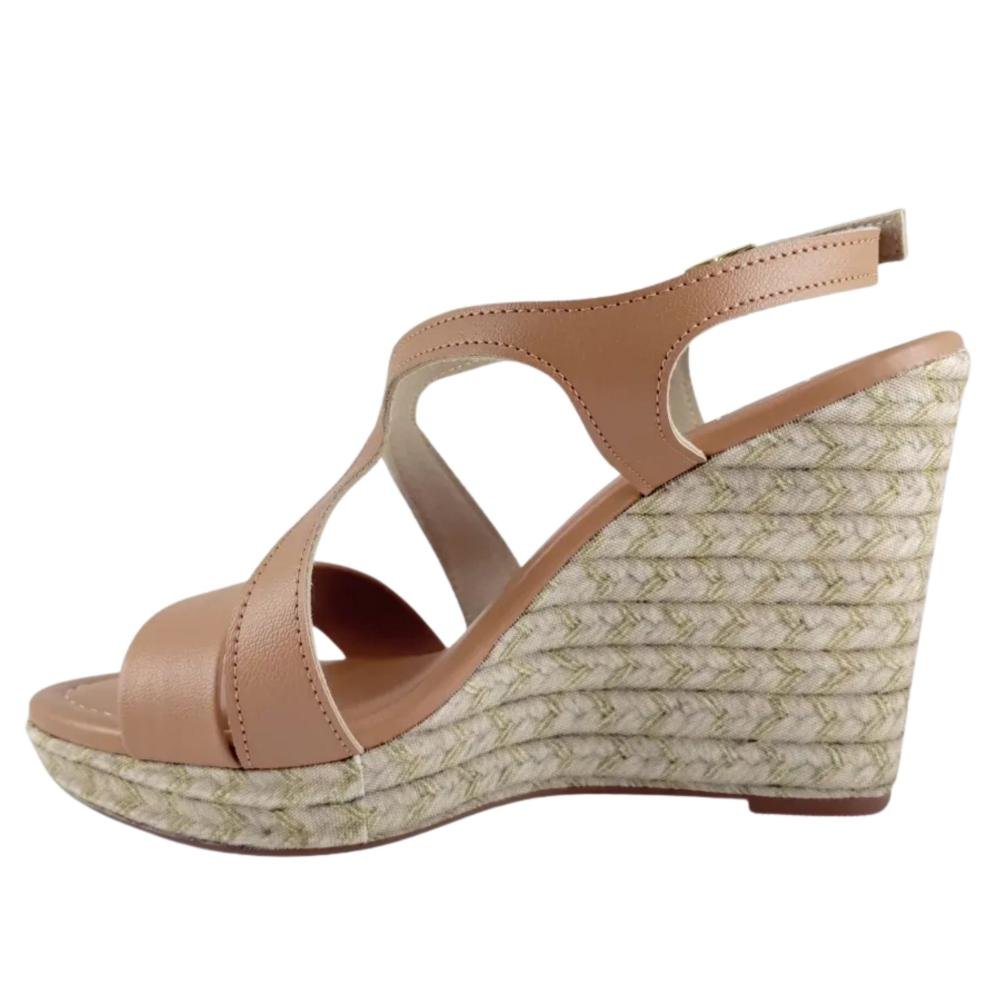 Sandália Anabela Feminina Moleca 5411,1603 Camel Marrom 3