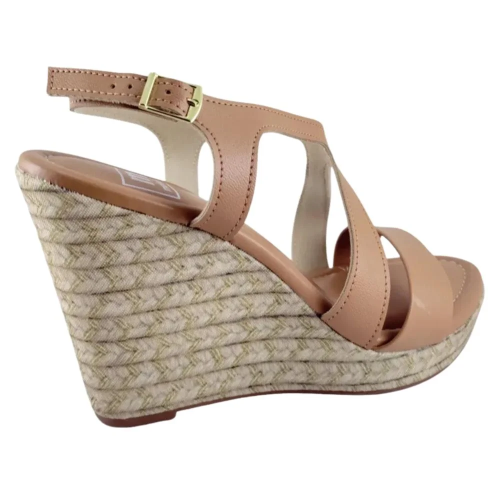 Sandália Anabela Feminina Moleca 5411,1603 Camel Marrom 4