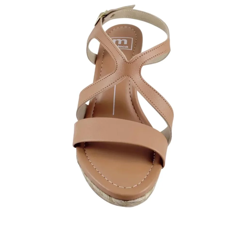 Sandália Anabela Feminina Moleca 5411,1603 Camel Marrom 5