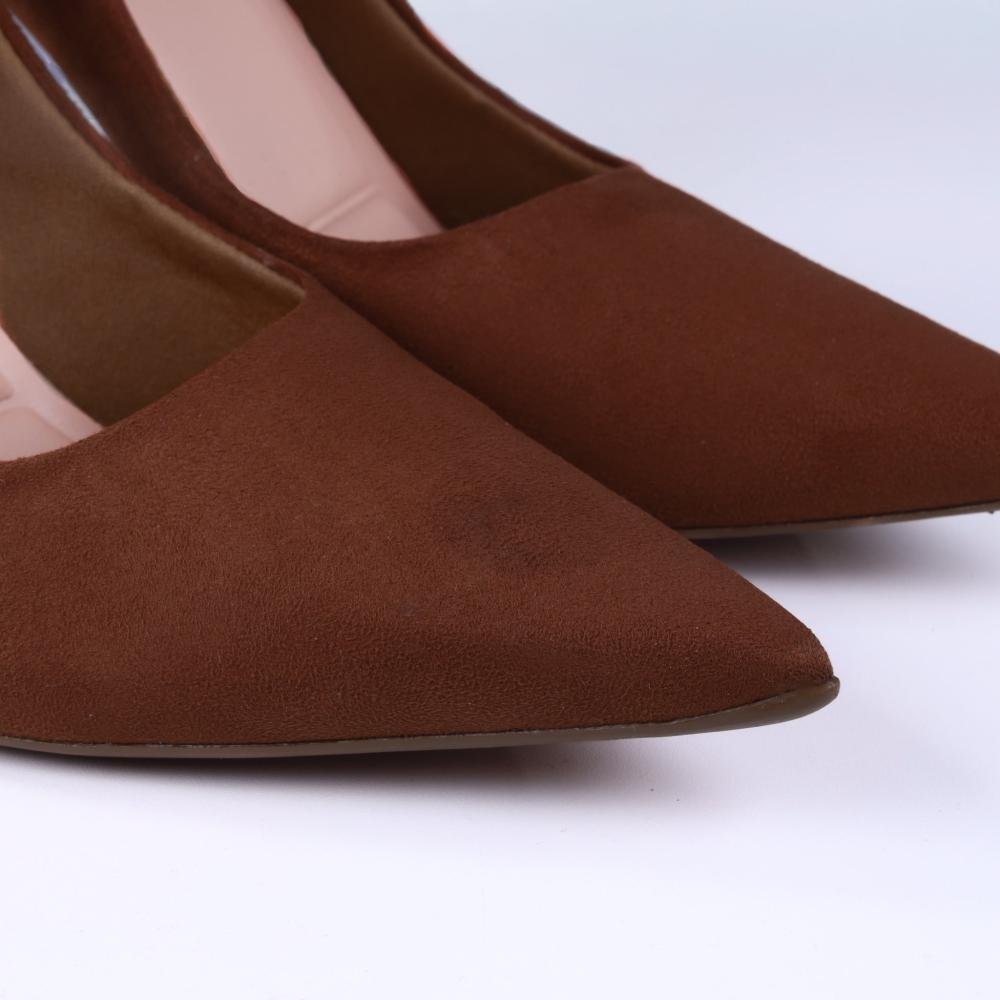 Scarpin Feminino Zariff em Camurça 9430-256 Pecan Marrom 4