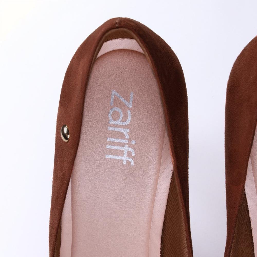Scarpin Feminino Zariff em Camurça 9430-256 Pecan Marrom 6