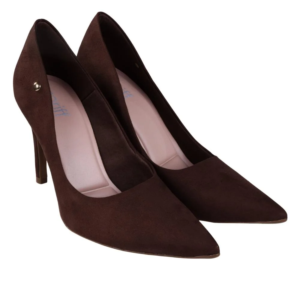 Scarpin Feminino Zariff em Camurça 9430-256 Cacau Marrom 2
