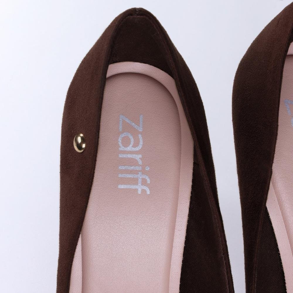 Scarpin Feminino Zariff em Camurça 9430-256 Cacau Marrom 5