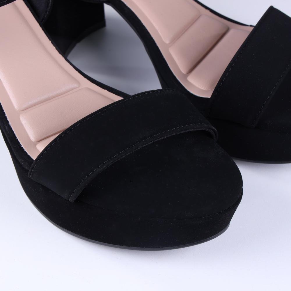 Sandália Plataforma Feminina Zariff em Nobuck 5031-358 Preto Preto 3