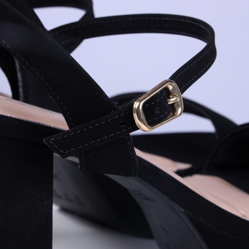 Sandália Plataforma Feminina Zariff em Nobuck 5031-358 Preto Preto 6
