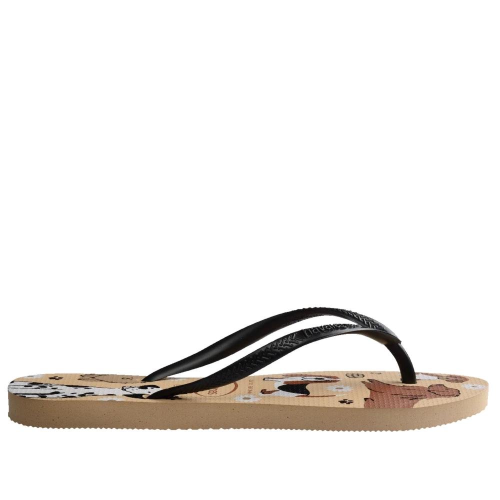 Chinelo Feminino Havaianas Pets Dourado/Preto Preto 3