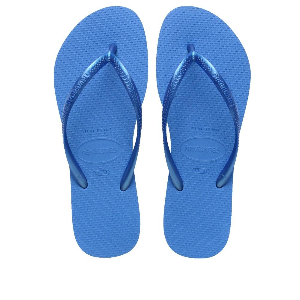Chinelo Feminino Havaianas Slim Azul/Brilhante