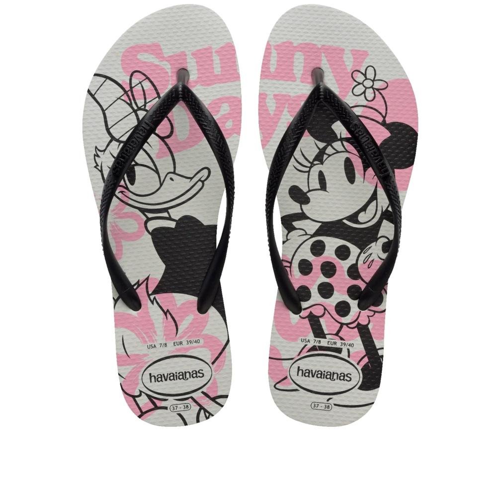 Chinelo Infantil Feminino Havaianas Slim Branco/Preto
