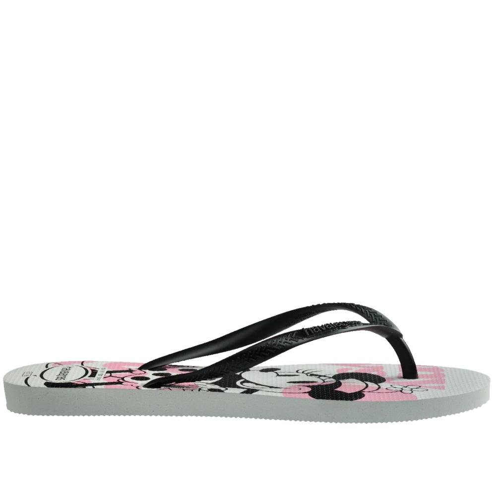 Chinelo Infantil Feminino Havaianas Slim Branco/Preto Preto 5