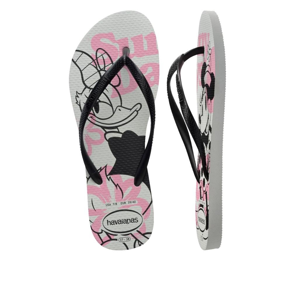 Chinelo Infantil Feminino Havaianas Slim Branco/Preto Preto 6