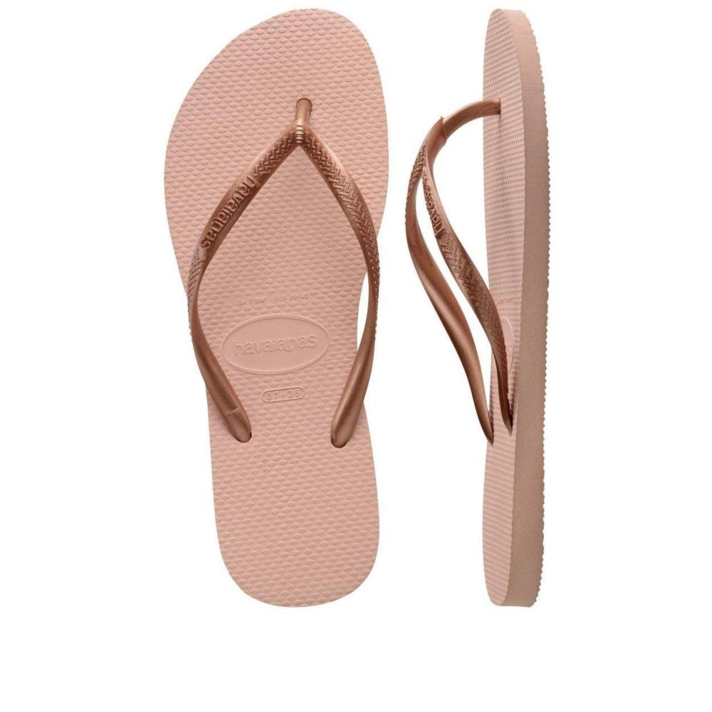 Chinelo Feminino Havaianas Slim Rosa Ballet Bronze 3