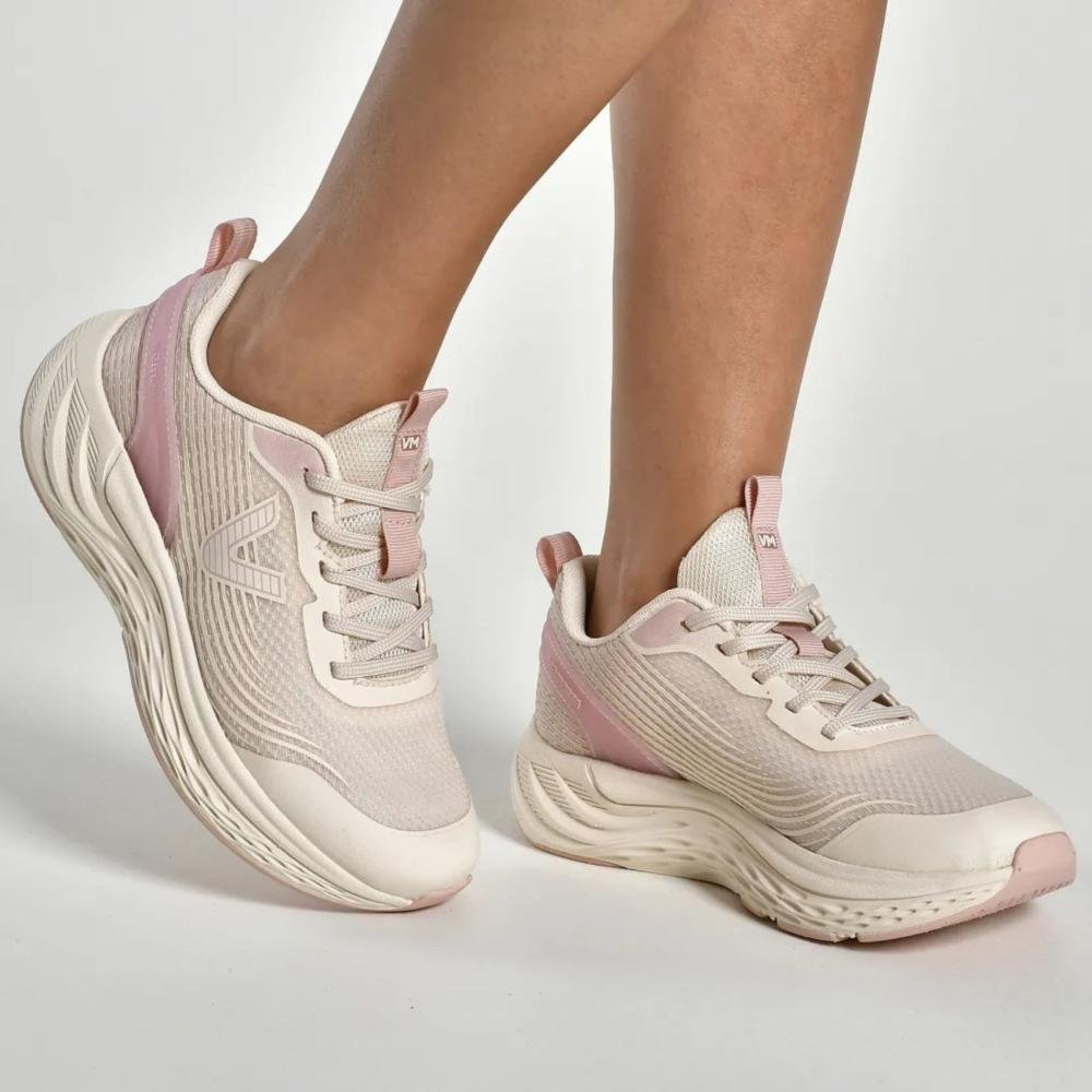 Tênis Running Via Marte Feminino 324-001 Rosa Bege 2