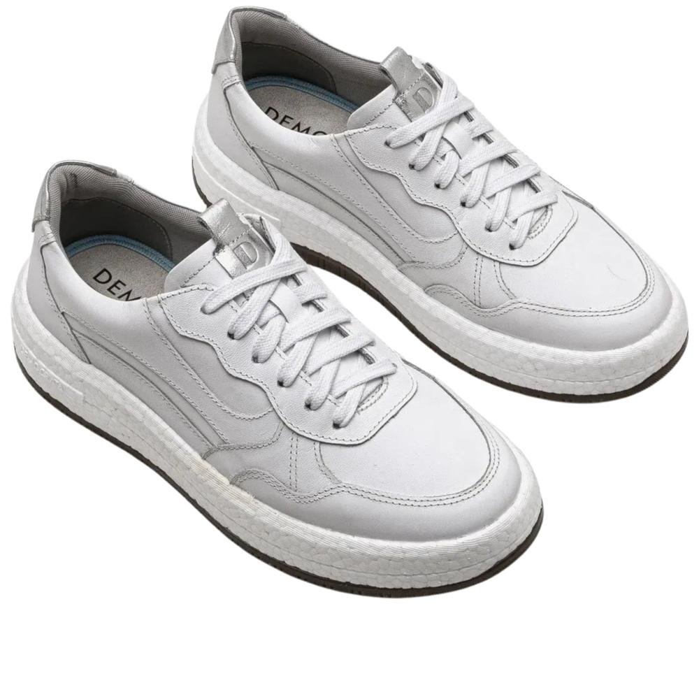 Tênis Feminino Casual Democrata 618104 Branco Branco 3