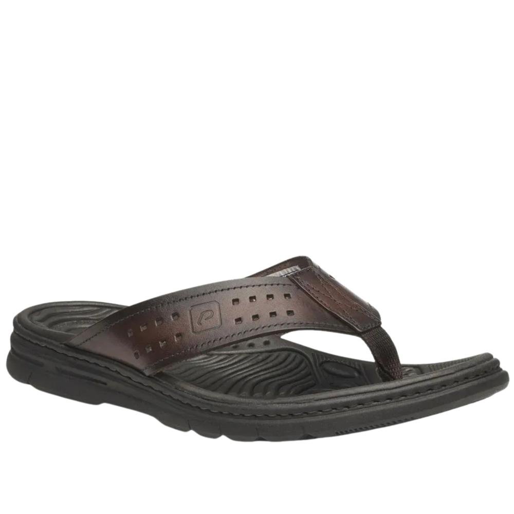 Chinelo Masculino Pegada em Couro 134202 Cravo Marrom 5