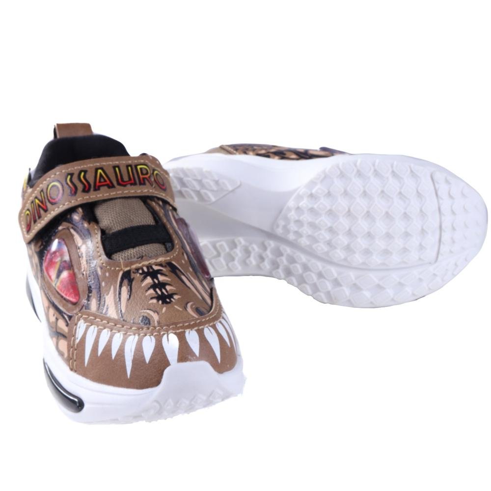 Tênis Infantil Led Menino Mini-Pe 2522 Caramelo Marrom 6