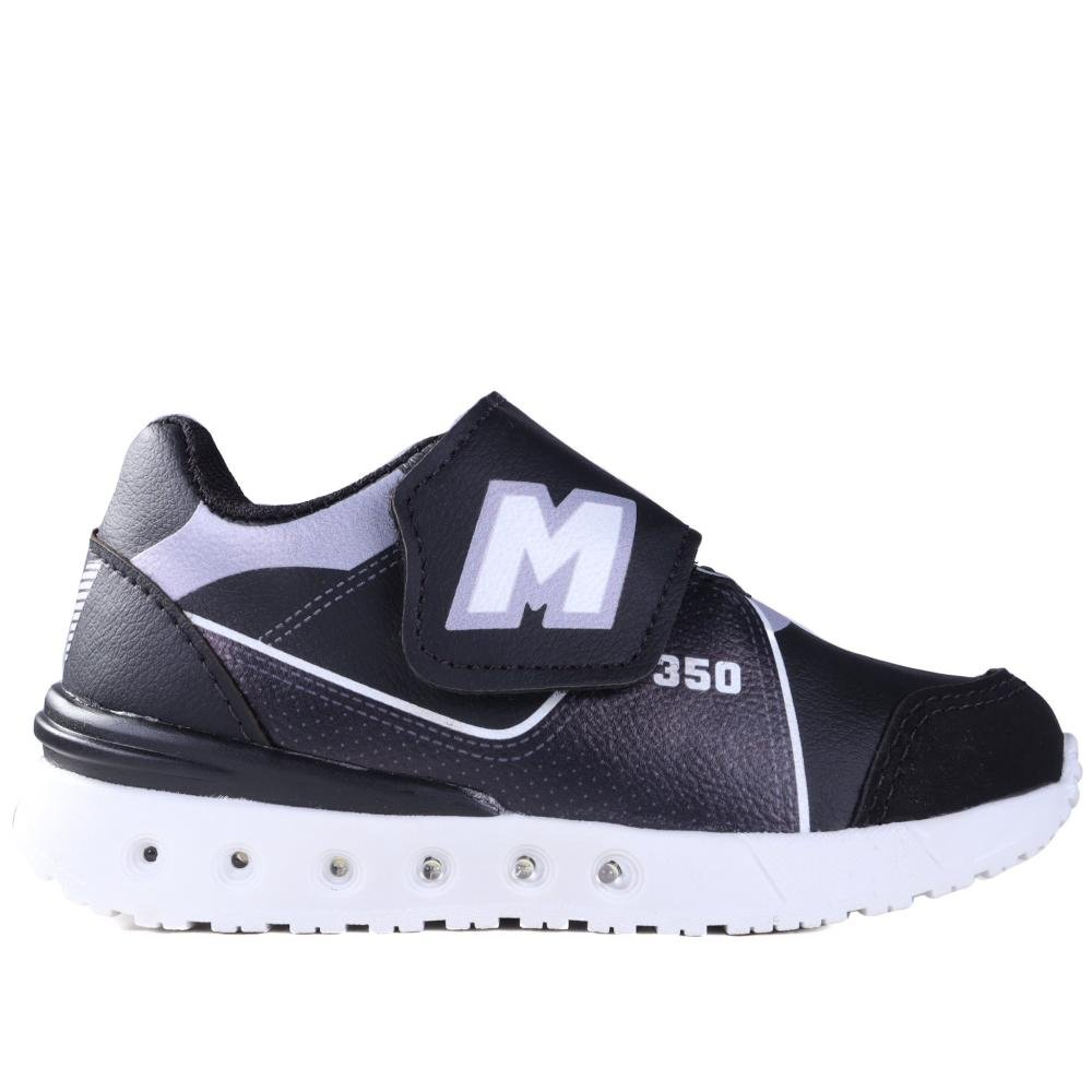 Tênis Infantil Menino Mini-pé 2507. Preto/Branco