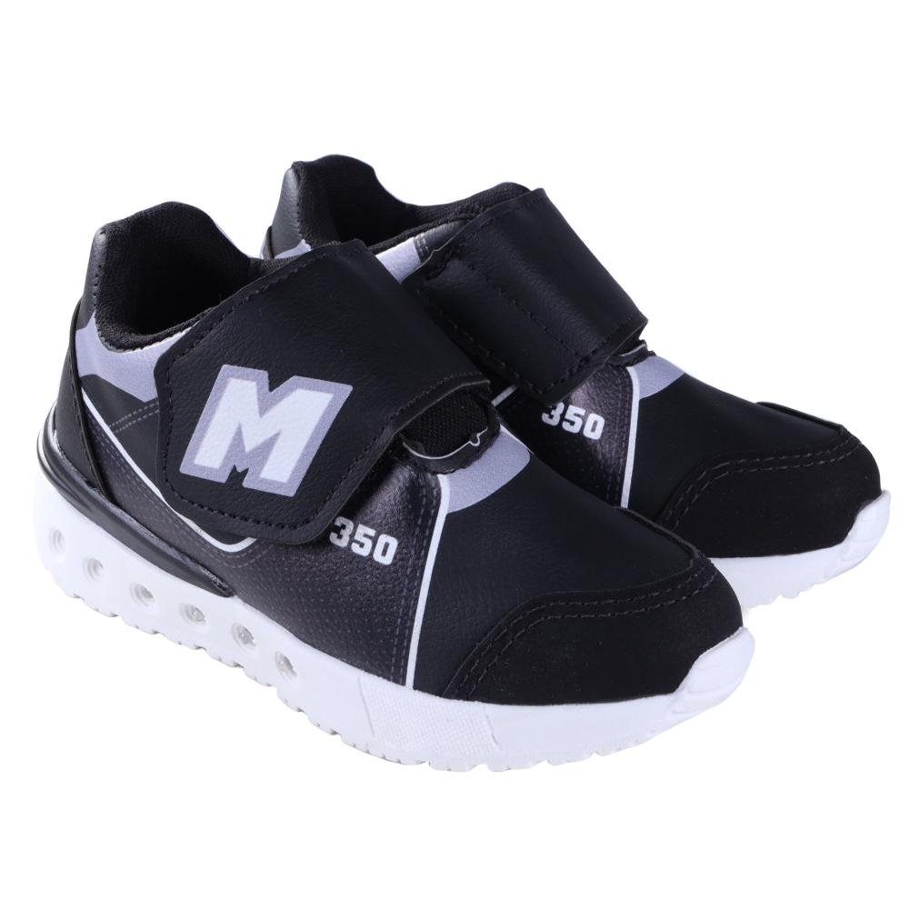 Tênis Infantil Menino Mini-pé 2507. Preto/Branco Preto 2