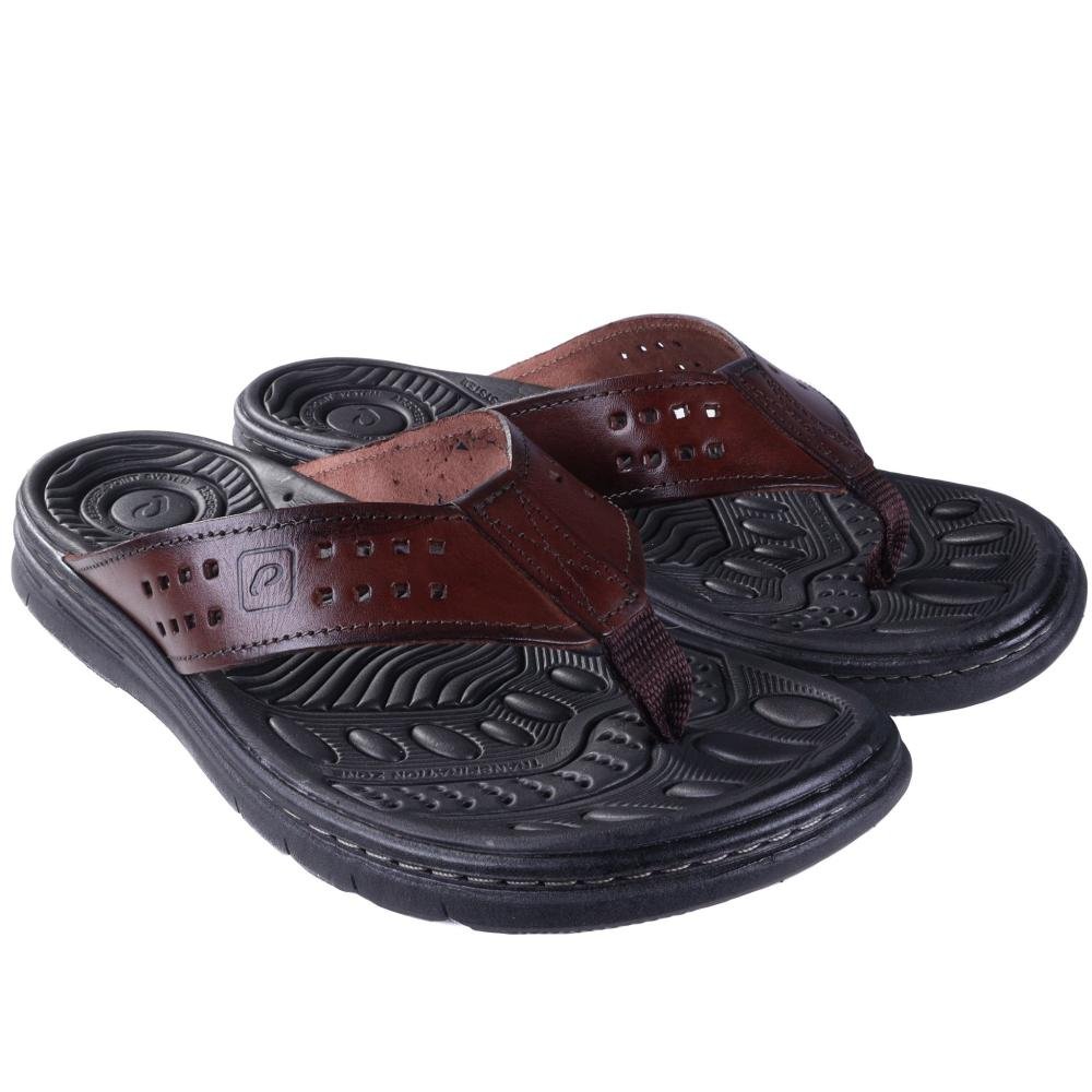 Chinelo Masculino Pegada em Couro 134202 Pinhao Marrom 2