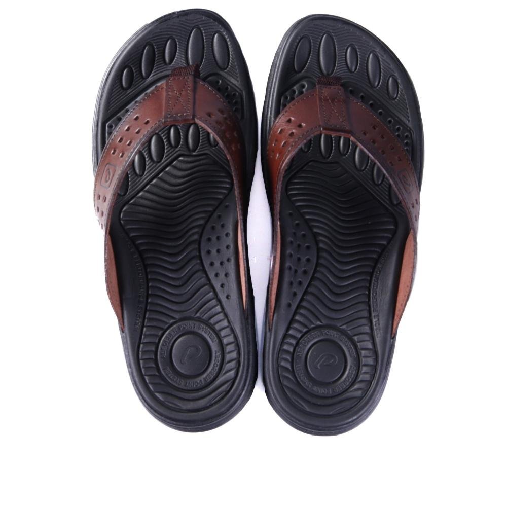 Chinelo Masculino Pegada em Couro 134202 Pinhao