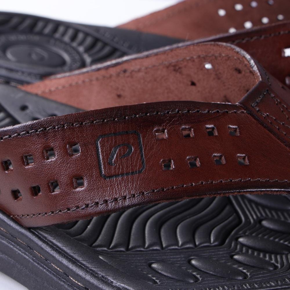 Chinelo Masculino Pegada em Couro 134202 Pinhao Marrom 3