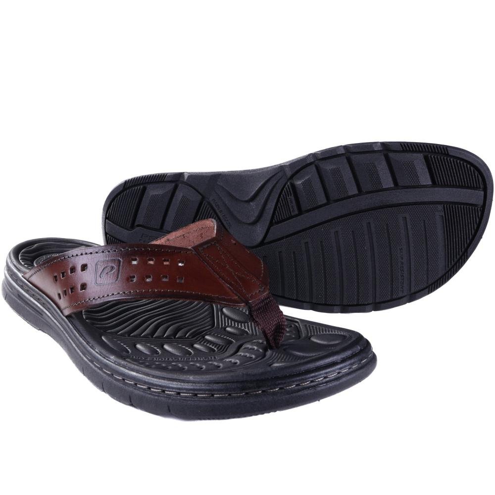 Chinelo Masculino Pegada em Couro 134202 Pinhao Marrom 4