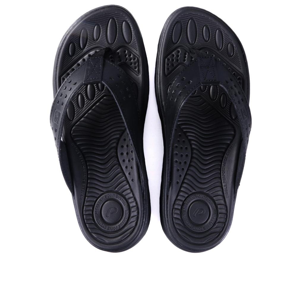 Chinelo Masculino Pegada em Couro 134202 Preto