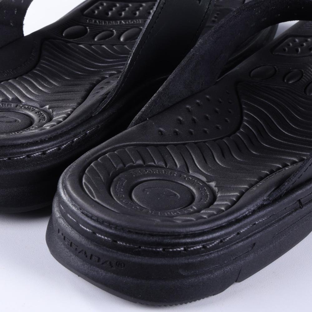 Chinelo Masculino Pegada em Couro 134202 Preto Preto 3