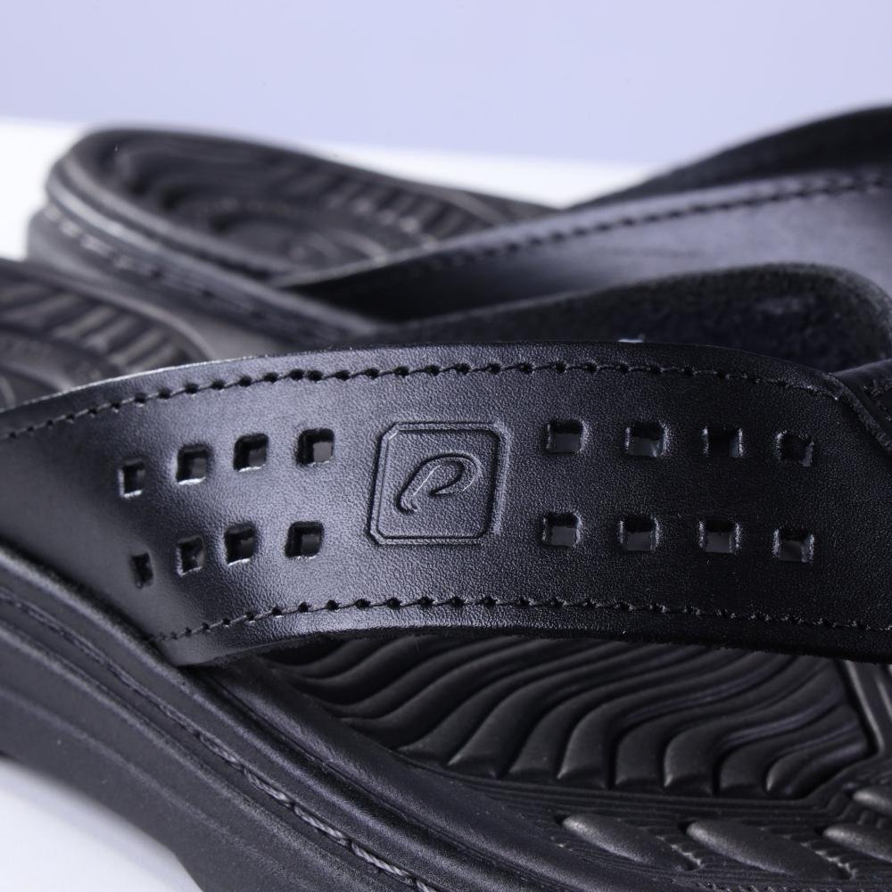 Chinelo Masculino Pegada em Couro 134202 Preto Preto 4