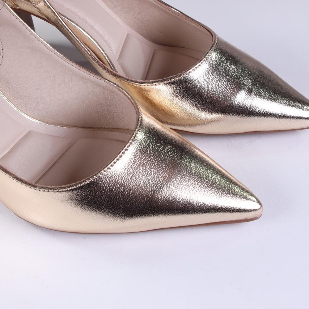 Scarpin Feminino Zariff Salto Bloco 7021-223 Dourado Dourado 3