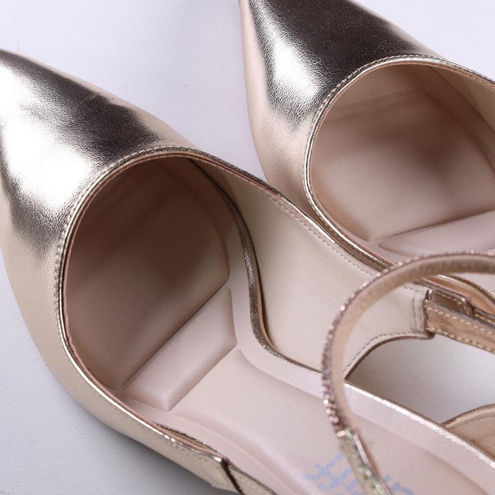 Scarpin Feminino Zariff Salto Bloco 7021-223 Dourado Dourado 4