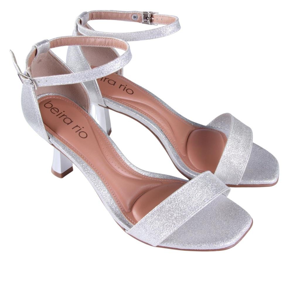 Sandália Feminina Beira Rio Metalizado 8478.217 Prata Prata 2