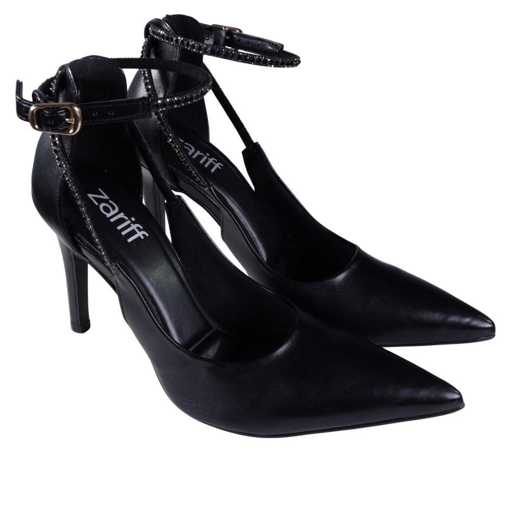 Scarpin Zariff Feminino Metalizado 9430-279 Preto Preto 2