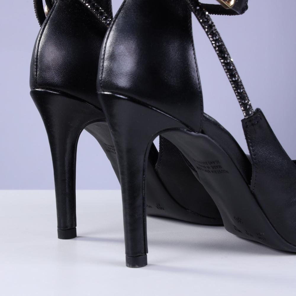 Scarpin Zariff Feminino Metalizado 9430-279 Preto Preto 4