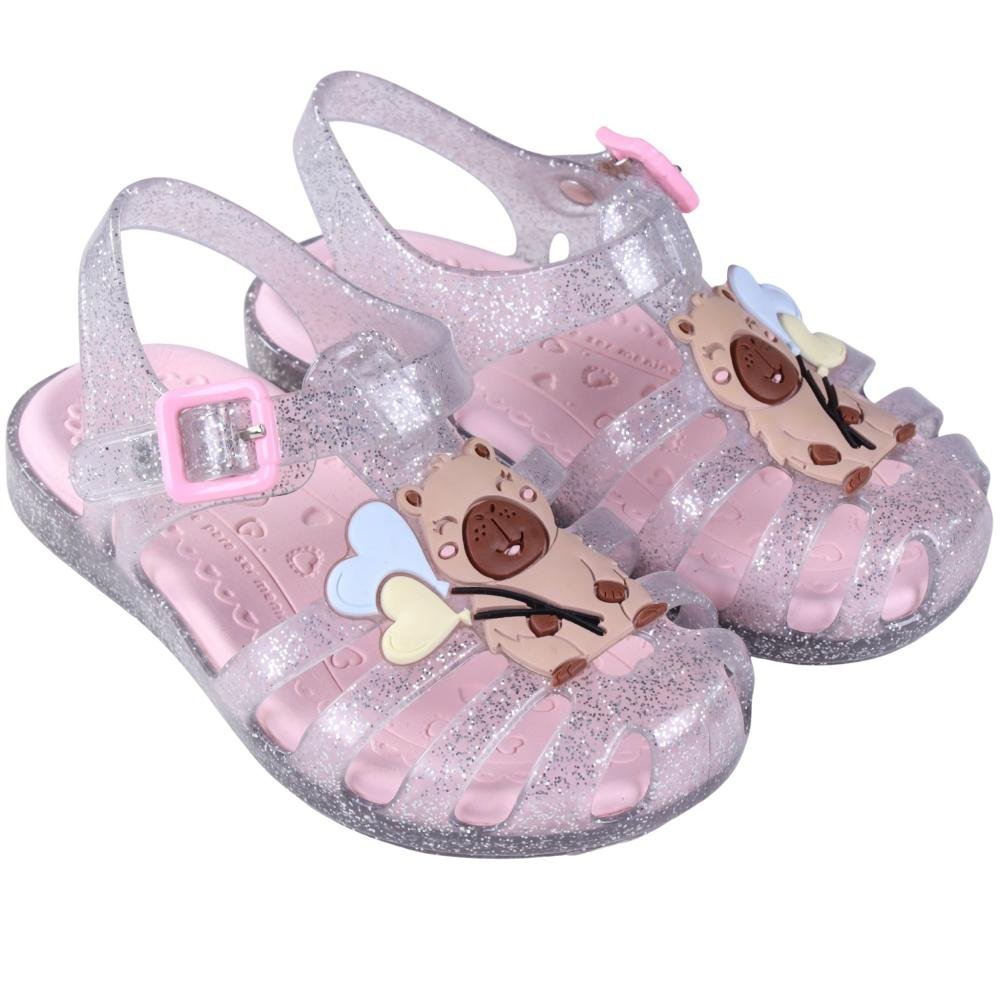 Sandália Infantil Feminina Word Colors 383001 Gliter Prata 2