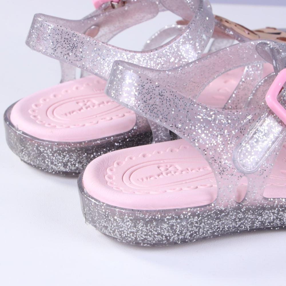Sandália Infantil Feminina Word Colors 383001 Gliter Prata 3