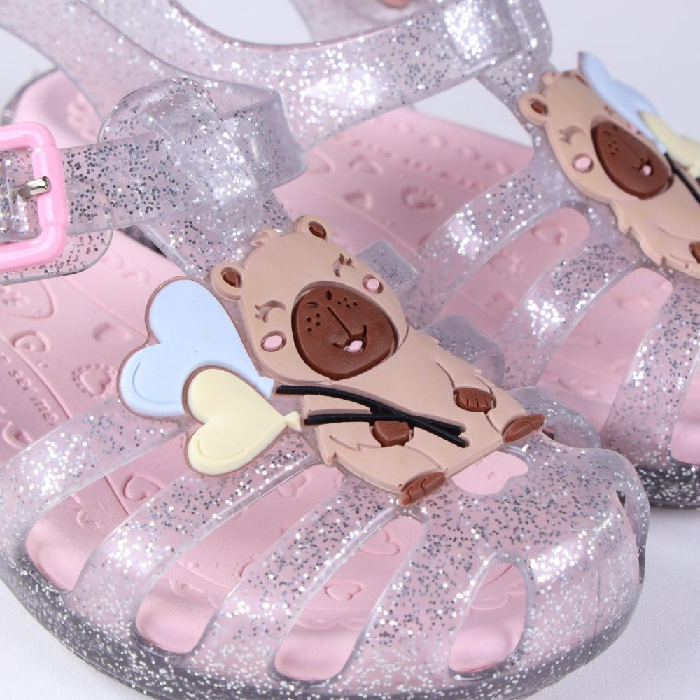 Sandália Infantil Feminina Word Colors 383001 Gliter Prata 4