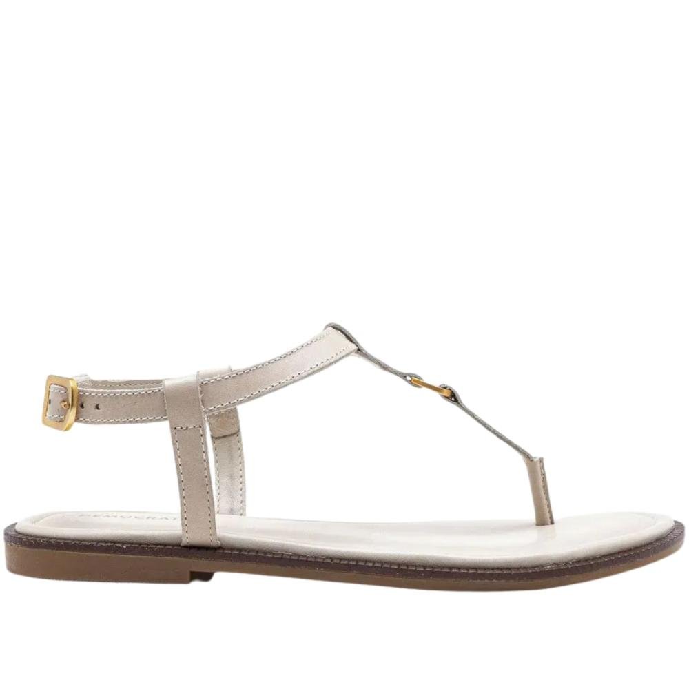 Sandália Rasteira Feminina Democrata 634102 Palha